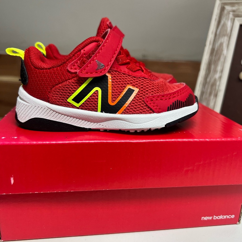 New Balance Kids' Red and Neon Sneakers